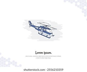 Helicopter simple doodle flat vector art for wall decoration landscape. vector illustration simple image. collection of transportation cartoon illustrations. for room decoration, events, etc