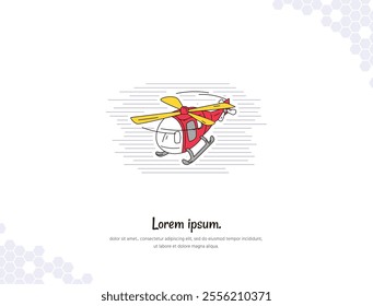 Helicopter simple doodle flat vector art for wall decoration landscape. vector illustration simple image. collection of transportation cartoon illustrations. for room decoration, events, etc