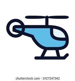 Helicopter. Simple Vector Color Icon.