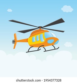 Helicopter in the sky vector