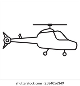 Helicopter stock icon outline vector