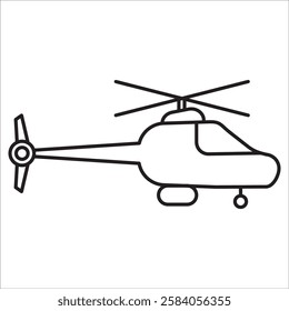 Helicopter stock icon outline vector
