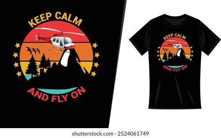 helicopter t shirt design, fly 