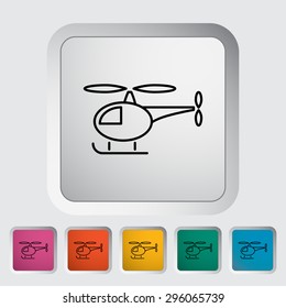 Helicopter thin line flat vector related icon set for web and mobile applications. It can be used as - logo, pictogram, icon, infographic element. Vector Illustration. 