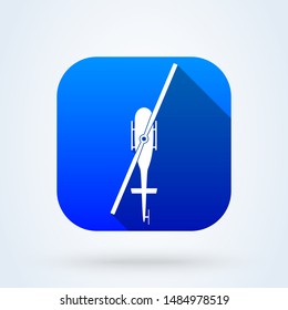 helicopter top view. Simple vector modern icon design illustration.