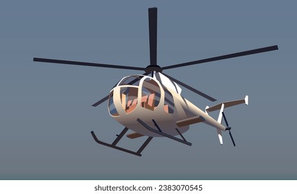 
Un helicóptero con turistas vuela sobre sus cabezas. Vector.