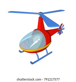 helicopter toy red white background cartoon style isolate technique air