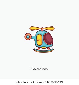 Helikopter-Spielzeug-Vektorsymbol. Premium-Qualität.