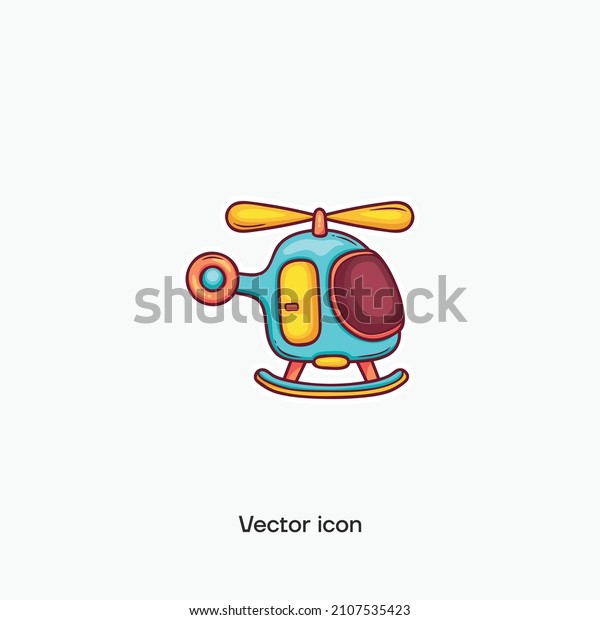 Helicopter toy vector\
icon. Premium\
quality.