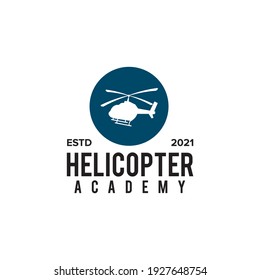 Helicopter training academy logo design template