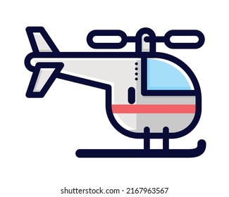 helicopter transport cartoon icon isolated