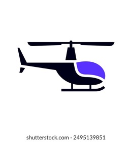 Hubschraubertransport-Flachsymbol, Seitenansicht