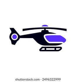 Helicopter transport flat icon, side view