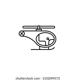 Helicopter transport icon. Simple line, outline vector of future transpor icons for ui and ux, website or mobile application