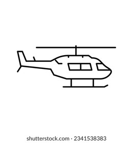 helicopter transport line icon vector. helicopter transport sign. isolated contour symbol black illustration