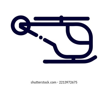 helicopter transport linear icon isolated