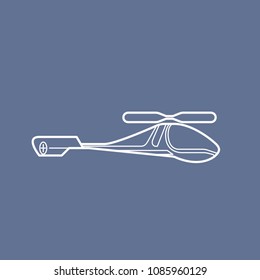 Helicopter, Transport of Movement In The Sky. Vector, Illustration