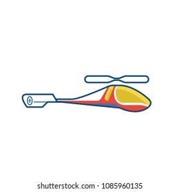 Helicopter, Transport of Movement In The Sky. Vector, Illustration