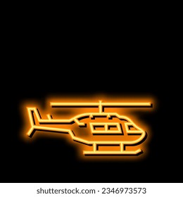 helicopter transport neon light sign vector. helicopter transport illustration