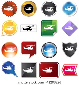 Helicopter variety set isolated on a white background.