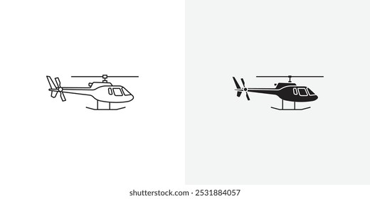 Conjunto de ícones de vetor de helicóptero. Ilustrador de vetor de ações. EPS 10