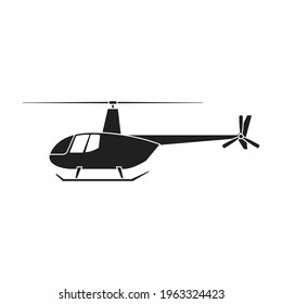 Helicopter vector black icon. Vector illustration helicopter on white background. Isolated black illustration icon of aircraft.