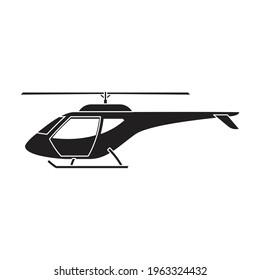 Helicopter vector black icon. Vector illustration helicopter on white background. Isolated black illustration icon of aircraft.