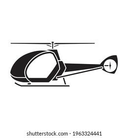 Helicopter vector black icon. Vector illustration helicopter on white background. Isolated black illustration icon of aircraft.