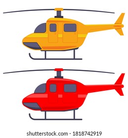 Helicopter vector cartoon illustration isolated on a white background.