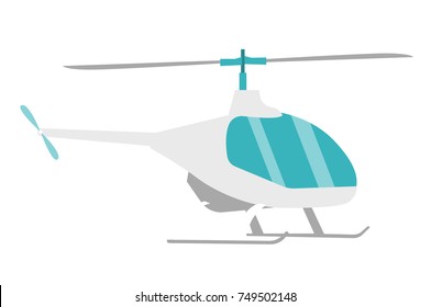 Helicopter vector cartoon illustration isolated on white background.
