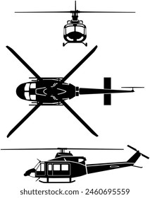 Helicopter  vector design with cut contour 