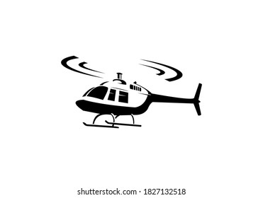 logotipo de ilustración de diseño vectorial de helicóptero 