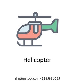 Helicopter Vector  Fill outline Icons. Simple stock illustration stock