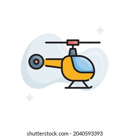 Helicopter vector filled outline icon style illustration. Eps 10 file