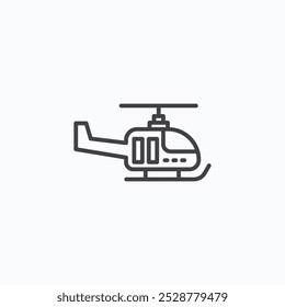 Vetor de helicóptero ícone plano set.eps