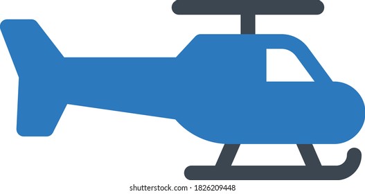 helicopter vector glyph color icon 