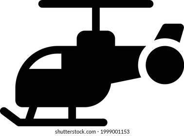 helicopter vector glyph flat icon