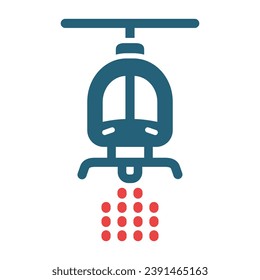 Helicopter Vector Glyph Two Color Icon For Personal And Commercial Use.
