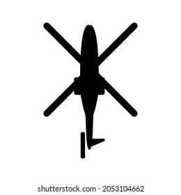 Helicopter vector icon. aircraft illustration sign. fly symbol. airline logo isolated on white background.