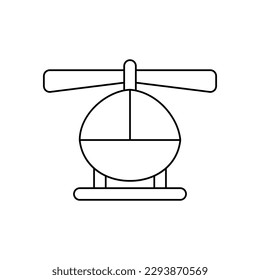 Helicopter vector icon. aircraft illustration sign. fly symbol. airline logo isolated on white background.