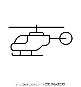 Helicopter vector icon. aircraft illustration sign. fly symbol. airline logo isolated on white background.