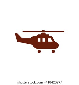Helicopter. Vector icon brown