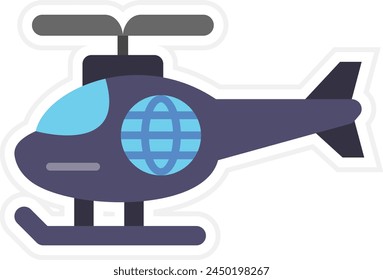 Helicopter vector icon. Can be used for printing, mobile and web applications.