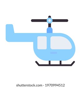 Helicopter vector icon in doodle design