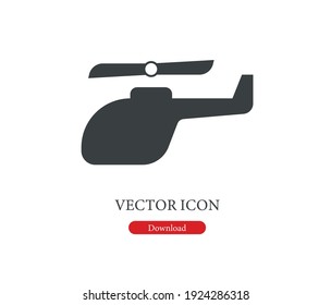 Helicopter vector icon. Editable stroke. Symbol in Line Art Style for Design, Presentation, Website or Apps Elements, Logo. Pixel vector graphics - Vector