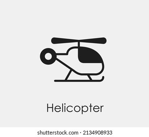Helicopter vector icon. Editable stroke. Symbol in Line Art Style for Design, Presentation, Website or Apps Elements, Logo. Pixel vector graphics - Vector