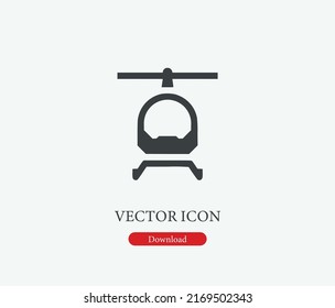 Helicopter vector icon. Editable stroke. Symbol in Line Art Style for Design, Presentation, Website or Mobile Apps Elements, Logo. Helicopter symbol illustration. Pixel vector graphics - Vector