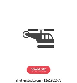 Helicopter vector icon. filled flat sign for mobile concept and web design. simple solid icon. Copter symbol, logo illustration. Pixel perfect vector graphics - Vector