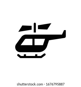Helicopter vector icon glyph style illustration.