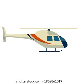 Helicopter vector icon isolated illustration on white